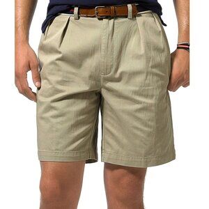 RALPH LAUREN POLO Mens Tyler Shorts Sz 33 Classic Khaki pleated Chino Pockets